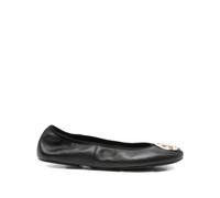 Tory Burch - Chaussures plates en cuir noir avec logo doré - Femme - Chaussures - Noir - Taille: 36 1/2 EU