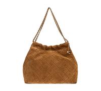 Tory Burch - Fleming Suede Hobo Bag - Femme - Sacs - Brun - Taille: ONE Size