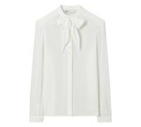 Tory Burch - Georgette Bow Blouse - Femme - Blouses et Chemises - Blanc - Taille: 36 FR