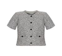 Tory Burch - Gilet avec poches - Femme - Pulls - Gris - Taille: 40 FR