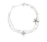 Tory Burch - Glass Pearl Bracelet - Femme - Accessoires - Gris - Taille: ONE Size