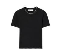 Tory Burch - Haut en laine festonné - Femme - Pulls - Noir - Taille: 40 FR