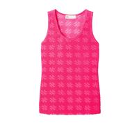 Tory Burch - Haut Fuchsia Col Rond Monogramme - Femme - Tops - Rose - Taille: 40 FR