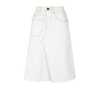 Tory Burch - Jupe en jean blanche avec surpiqûres contrastantes - Femme - Jupes - Blanc - Taille: 32 FR
