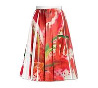 Tory Burch - Jupe Twill Imprimée - Femme - Jupes - Rouge - Taille: 38 FR