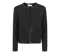 Tory Burch - Kendra Embellished Wool Cardigan - Femme - Pulls - Noir - Taille: 38 FR