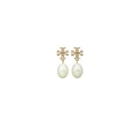 Tory Burch - Kira Pavé Pearl Drop Earring - Femme - Accessoires - Jaune - Taille: ONE Size