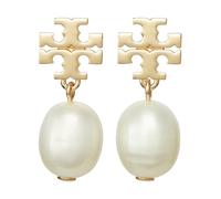 Tory Burch - Kira Pearl Drop Earrings - Femme - Accessoires - Jaune - Taille: ONE Size
