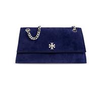 Tory Burch - Kira Turnlock Suede Shoulder Bag - Femme - Sacs - Bleu - Taille: ONE Size