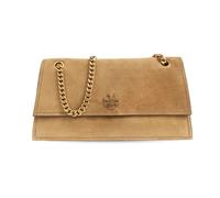 Tory Burch - Kira Turnlock Suede Shoulder Bag - Femme - Sacs - Brun - Taille: ONE Size