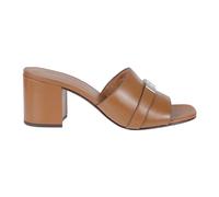 Tory Burch - LeeLee Heeled Mule - Femme - Chaussures - Brun - Taille: 37 EU