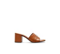 Tory Burch - Leelee Heeled Mules - Femme - Chaussures - Brun - Taille: 39 EU