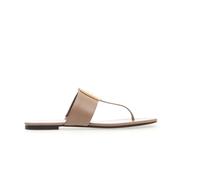 Tory Burch - Low Leather Thong Sandal - Femme - Chaussures - Beige - Taille: 37 1/2 EU