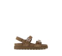Tory Burch - Double Strap Suede Sandal - Femme - Chaussures - Beige - Taille: 36 1/2 EU