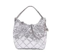 Tory Burch - Mini Sac Hobo Fleming Métallisé - Femme - Sacs - Gris - Taille: ONE Size