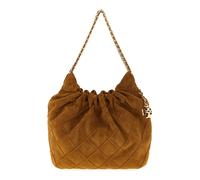 Tory Burch - Mini Sac Hobo Fleming Souple en Suède - Femme - Sacs - Brun - Taille: ONE Size