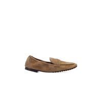 Tory Burch - Mocassin Ballerine Double T en Daim River Rock - Femme - Chaussures - Brun - Taille: 37 1/2 EU