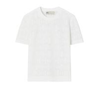 Tory Burch - Perforated Knit T-Shirt - Femme - Tops - Blanc - Taille: 40 FR