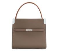 Tory Burch - Petit sac double Lee Radziwill en cuir grainé - Femme - Sacs - Gris - Taille: ONE Size