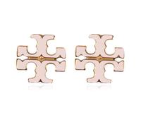 Tory Burch - Petites Boucles d'Oreilles Icone Email - Femme - Accessoires - Rose - Taille: ONE Size