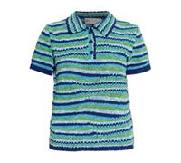 Tory Burch - Polo avec maille décorative - Femme - Tops - Bleu - Taille: 38 FR