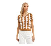 Tory Burch - Polo Découpé - Femme - Tops - Brun - Taille: 36 FR