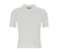 Tory Burch - Polo en Viscose Pointelle - Femme - Tops - Blanc - Taille: 36 FR