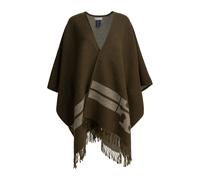 Tory Burch - Poncho en mélange de laine à logo imprimé - Femme - Vestes - Brun - Taille: ONE Size