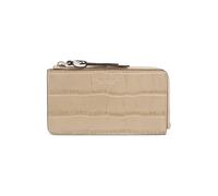 Tory Burch - Porte-cartes zippé Romy effet croco - Femme - Accessoires - Beige - Taille: ONE Size