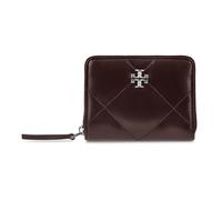Tory Burch - Portefeuille à Fermeture Éclair et Matelassé Diamant - Femme - Accessoires - Rouge - Taille: ONE Size
