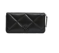 Tory Burch - Portefeuille Continental à Fermeture Éclair Noir - Femme - Accessoires - Noir - Taille: ONE Size