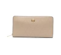 Tory Burch - Portefeuille Continental zippé matelassé Charlie - Femme - Accessoires - Beige - Taille: ONE Size