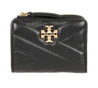 Tory Burch - Portefeuille en Cuir Matelassé avec Fermeture à Bouton - Femme - Accessoires - Noir - Taille: ONE Size