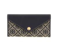 Tory Burch - Portefeuille enveloppe T Monogram - Femme - Accessoires - Bleu - Taille: ONE Size