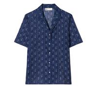 Tory Burch - Printed Camp Shirt - Femme - Blouses et Chemises - Bleu - Taille: 36 FR