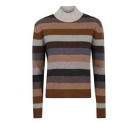 Tory Burch - Pull à rayures en laine et cachemire marron - Femme - Pulls - Multicolore - Taille: 40 FR