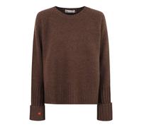 Tory Burch - Pull Col Rond en Laine Mérinos - Femme - Pulls - Brun - Taille: 38 FR