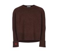 Tory Burch - Pull en laine mérinos - Femme - Pulls - Brun - Taille: 38 FR