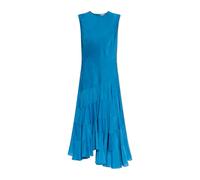 Tory Burch - Robe Évasée en Coton et Soie - Femme - Robes - Bleu - Taille: 40 FR