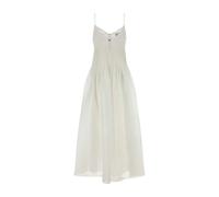 Tory Burch - Robe Maxi en Lin et Soie - Femme - Robes - Blanc - Taille: 42 FR