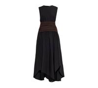 Tory Burch - Robe Midi à Détails Froncés - Femme - Robes - Noir - Taille: 38 FR