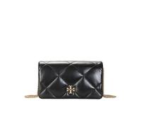 Tory Burch Portefeuille Femme Kira Diamond en cuir matelassé avec chaîne Noir Taille ONE Size