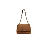 Tory Burch - Sac bandoulière Charlie matelassé en daim - Femme - Sacs - Brun - Taille: ONE Size