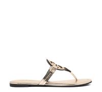 Tory Burch - Sandales Miller dorées avec Double T - Femme - Chaussures - Jaune - Taille: 36 EU