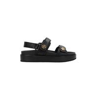 Tory Burch - Sandales Plates en Cuir Noir - Femme - Chaussures - Noir - Taille: 37 1/2 EU