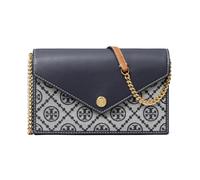 Tory Burch - T Monogram Envelope Chain Wallet - Femme - Accessoires - Bleu - Taille: ONE Size