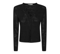 Tory Burch - T Monogram Jacquard Cardigan - Femme - Pulls - Noir - Taille: 42 FR