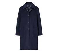 Tory Burch - T Monogram Jacquard Wool Coat - Femme - Manteaux - Bleu - Taille: 40 FR