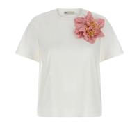 Tory Burch - T-shirt en coton orné - Femme - Tops - Multicolore - Taille: 38 FR