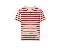 Tory Burch t-shirt femme rouge à rayures en coton - L
